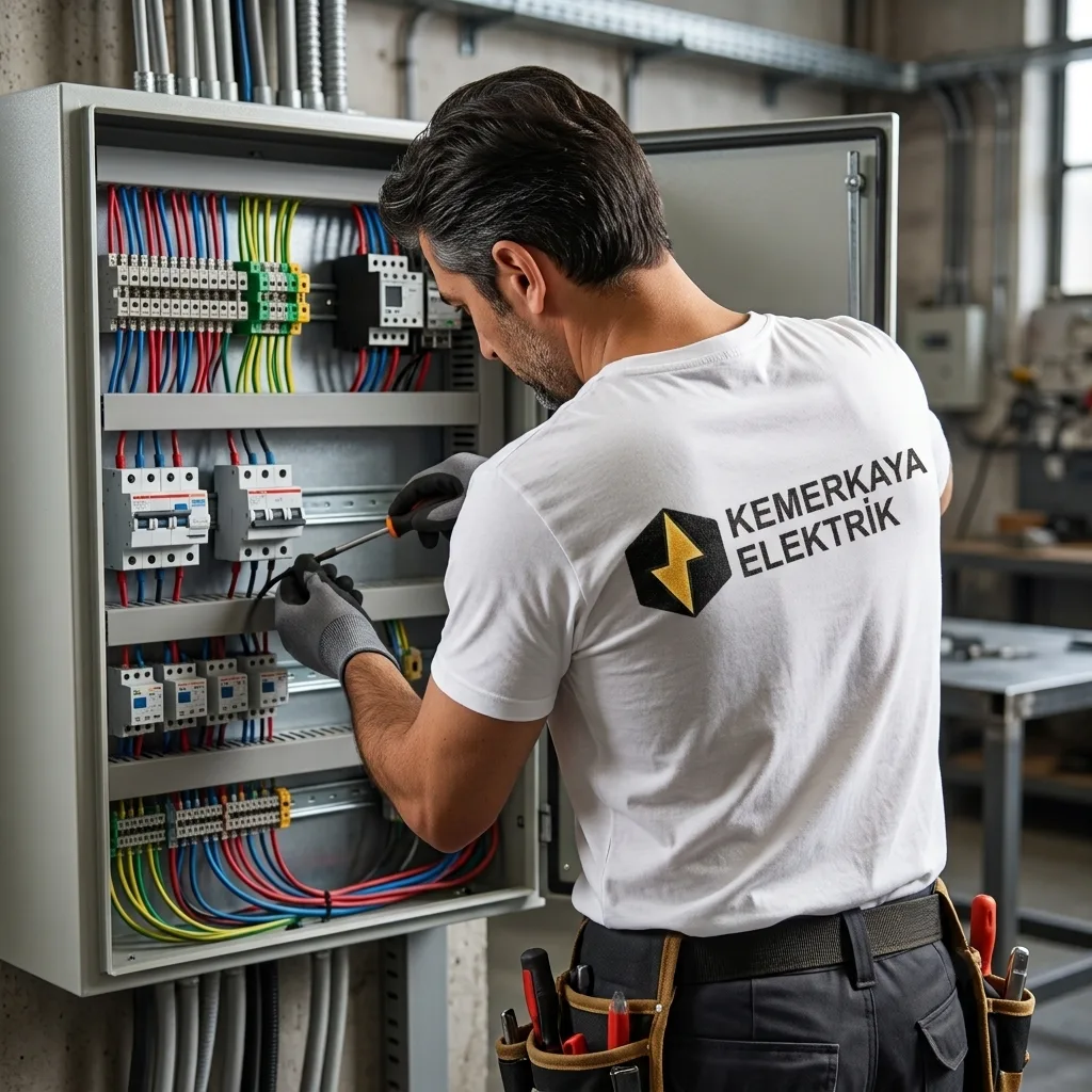 Bursa elektrikçi - Kemerkaya Elektrik teknisyeni elektrik panosunda çalışıyor